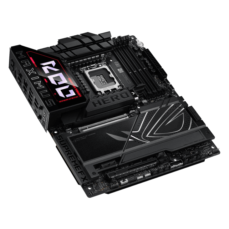 Asus ASUS ROG MAXIMUS Z890 HERO LGA1851 ATX Motherboard, 4x DIMM slots, max. 192GB, DDR5, 6x M.2 slots and 4x SATA 6Gb/s, PCIe 5.0, Wi-Fi 7 & BT | 90MB1ID0-M0EAY0 - product view 3 of 13
