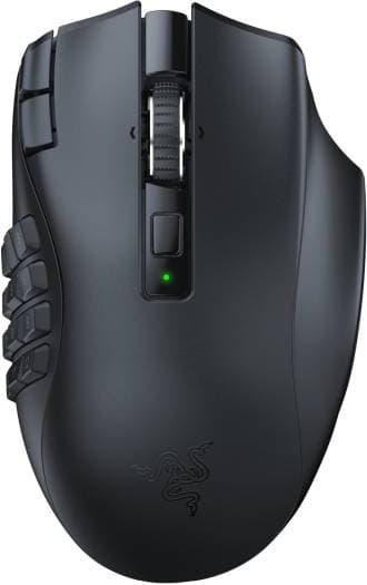 RAZER Razer Naga V2 HyperSpeed MMO Wireless Gaming Mouse, 30000 DPI Optical Sensor, 2.4GHz, Bluetooth, 19 Programable Buttons, 60MClicks, Up to 400H Battery, Optical Sensor, Black | RZ01-03600100-R3G1 - product view 2 of 6