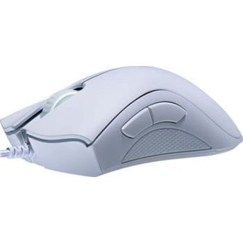 RAZER Razer DeathAdder Essential Wired Gaming Mouse with 6,400 DPI Optical Sensor, 5 Prog Buttons, Mechanical Switches, Ergonomic Form Factor, Standard Stock Feet, 10M Clicks, White | RZ01-03850200-R3M1 - product view 3 of 4