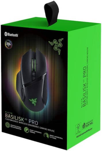 RAZER Razer Basilisk V3 Pro USB Wireless Optical Gaming Mouse, 30K DPI Optical Sensor, Chroma RGB Lighting, HyperScroll Tilt Wheel, 750 IPS Speed, 11 Programmable Buttons, Black | RZ01-04620100-R3G1 - product view 3 of 5
