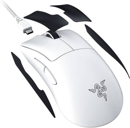 Razer DeathAdder V3 Pro White Classic Base 1000 Hz Ultra-lightweight Wireless Ergonomic Esports Mouse, 30000 (DPI), 90-million Clicks, 6 Buttons, 64g Ultra-lightweight Design | RZ01-04630200-R3G1 