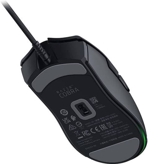 RAZER Razer Cobra Gaming Mouse, Wired-Razer Speedflex Cable, 8500 DPI Optical Sensor, 6 Programmable Buttons, Optical Mouse Switches Gen-3, 100% PTFE Mouse Feet, Black | RZ01-04650100-R3M1 - product view 3 of 4