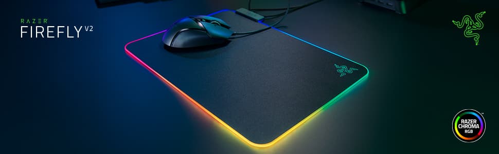 RAZER Razer Firefly Hard V2 RGB Gaming Mouse Pad (Customizable Chroma Lighting, Built-in Cable Management, Balanced Control & Speed, Non-Slip Rubber Base) | RZ02-03020100-R3M1 - product view 3 of 6