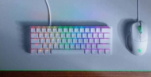Razer Huntsman Mini 60% Gaming Keyboard, Fastest Keyboard Switches Ever, Linear Red Optical Switches, Chroma RGB Lighting, PBT Keycaps, Onboard Memory - Mercury White | RZ03-03390400-R3M1 - product view 3 of 3