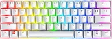 Razer Huntsman Mini 60% Gaming Keyboard, Fastest Keyboard Switches Ever, Linear Red Optical Switches, Chroma RGB Lighting, PBT Keycaps, Onboard Memory - Mercury White | RZ03-03390400-R3M1 - product view 1 of 3