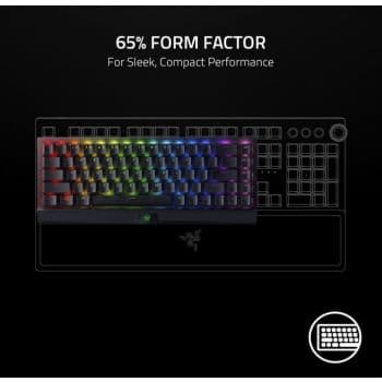 RAZER Razer BlackWidow V3 Mini HyperSpeed Phantom Edition 65% Wireless Mechanical Gaming Keyboard, Yellow Mechanical Switches, RGB Customizable Backlighting, US Layout, Black | RZ03-03891900-R3M1 - product view 3 of 6