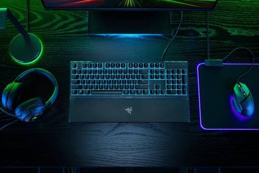 RAZER Razer Ornata V3 X Low Profile Mecha-Membrane Wired Keyboard, UV Coated Keycaps, Single Zone RGB Lighting, 1000 Hz Ultrapolling, Wrist Rest, Silent Switch, US English Layout, Black | RZ03-04470100-R3M1 - product view 2 of 7