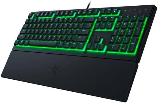 RAZER Razer Ornata V3 X Low Profile Mecha-Membrane Wired Keyboard, UV Coated Keycaps, Single Zone RGB Lighting, 1000 Hz Ultrapolling, Wrist Rest, Silent Switch, US English Layout, Black | RZ03-04470100-R3M1 - product view 3 of 7