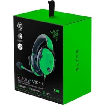 RAZER Razer BlackShark V2 X Wired Esports Gaming Headset, 7.1 Surround Sound, 50mm Drivers, 240g Lightweight Build, Noise Cancelling Mic, Hybrid Memory Foam Cushions Comfort, Green | RZ04-03240600-R3M1 - product view 3 of 4