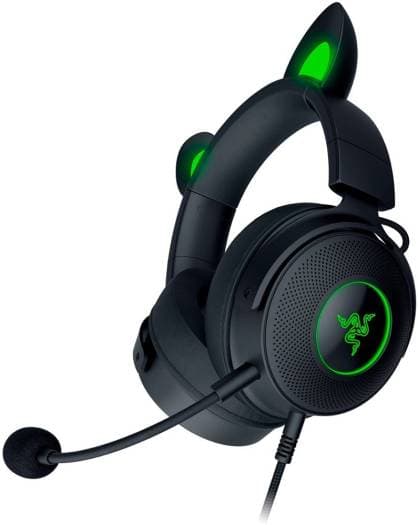 RAZER Razer Kraken Kitty V2 Pro Gaming Headphones, 50mm Razer TriForce Titanium, Passive Noise Cancellation, Unidirectional Pick-Up Pattern, USB Type-A Connectivity, Black | RZ04-04510100-R3M1 - product view 3 of 8