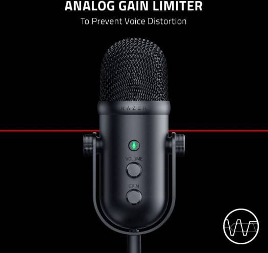 RAZER Razer Seiren V2 Pro Professional-Grade USB Microphone for Streamers, 30mm Dynamic Microphone, High Pass Filter Analog Gain Limiter, 24 Bit Capsules, Black | RZ19-04040100-R3M1 - product view 1 of 4