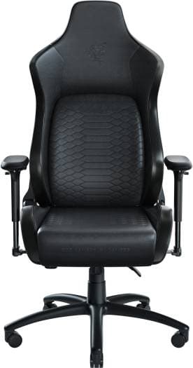 RAZER Razer Iskur Gaming Chair with Built-in Lumbar Support Ergonomic Lumbar Support System 4D Armrests Memory Foam Head Cushion PVC Leather Black and Green | RZ38-02770100-R3G1 - product view 1 of 3