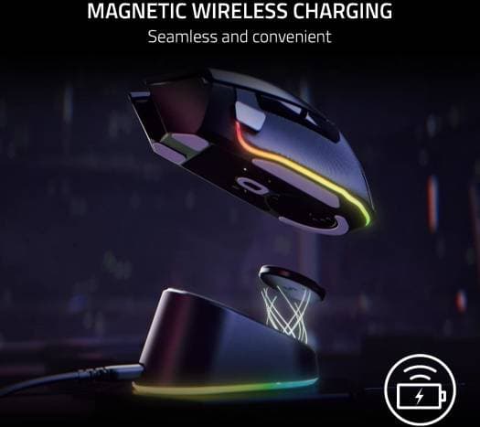 RAZER Razer Mouse Dock Pro with Wireless Charging Puck: Magnetic Wireless Charging - Integrated HyperPolling 4K Hz Transceiver - Anti-Slip Base - Chroma RGB Lighting - Classic Black | ???RZ81-01990100-B3M1 - product view 1 of 4