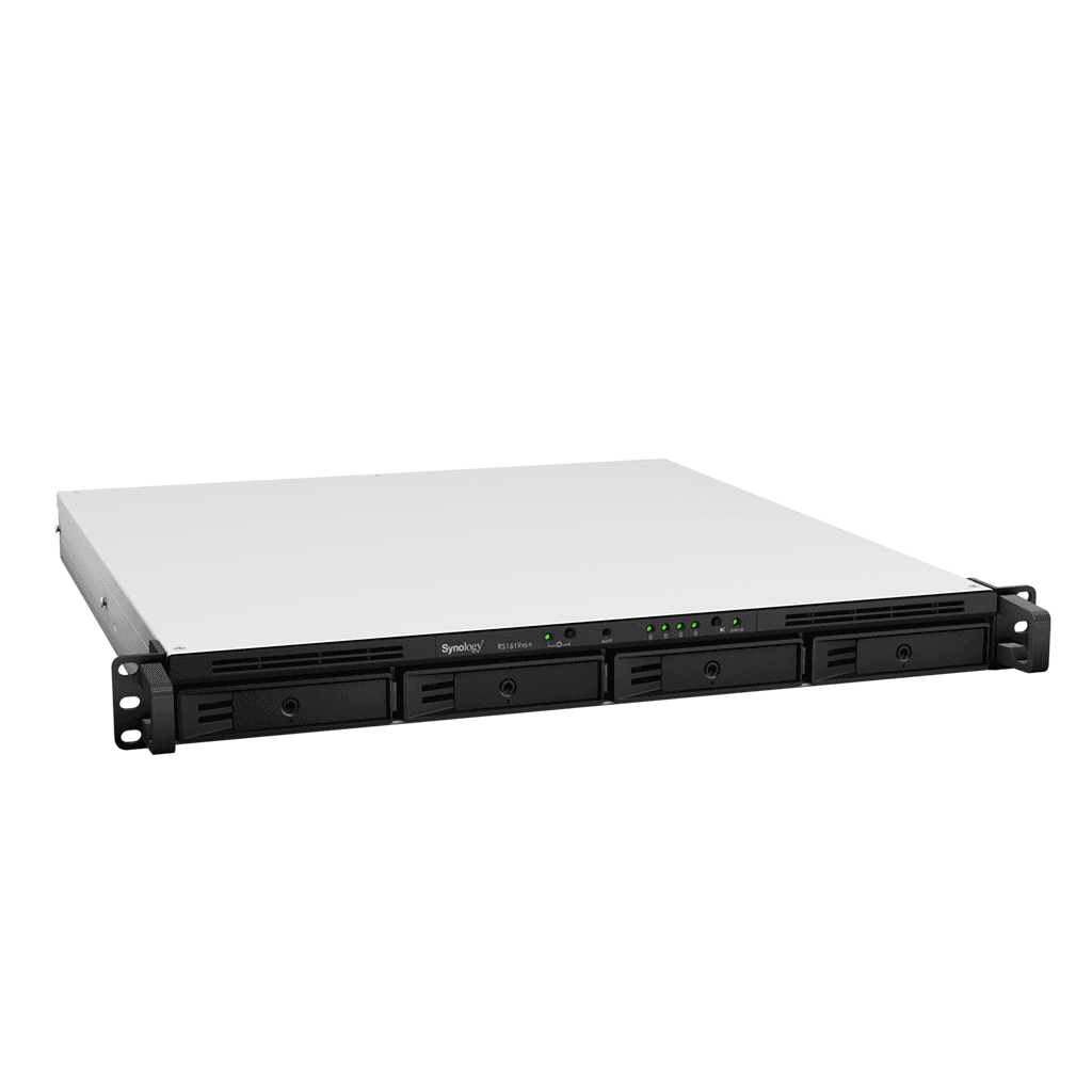 Synology RackStation 4-Bay NAS Enclosure, 8GB of DDR4 ECC RAM, 1U Form Factor, 4 x Gigabit Ethernet Ports, 3.5"/2.5" SATA Drive, Expansion Port, USB 3.0 Type-A | RS1619XSPLUS     SYNOLOGY Rs1619xs+