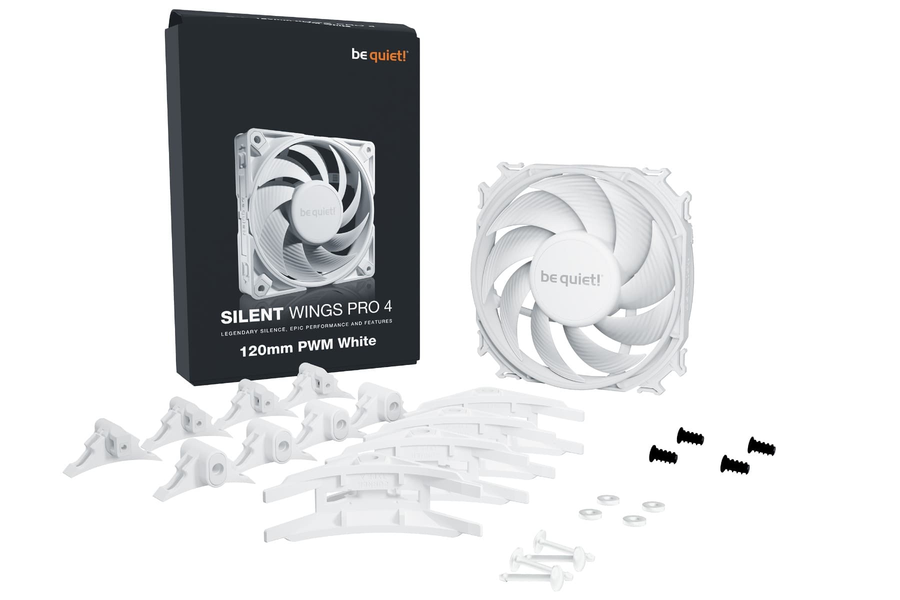 Be quiet! Be Quiet SILENT WINGS PRO 4 120mm PWM White Case Fan | BL118 - product view 2 of 5