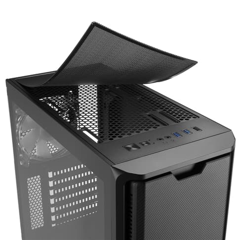 SHARKOON Sharkoon Carbon Fiber Style Front Panel GAMING COMPUTER CASE, Max 13.2 inches (335 mm) Graphics Card, 4.7 (120 mm), Equipped with 1 ARGB Fan, Middle Tower PC Case, SK3 RGB,4044951030170 - product view 3 of 8
