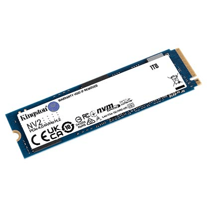 Kingston Kingston NV2 1TB M.2 2280 NVMe Internal SSD, Up to 3500MB/s Read / 2100MB/s Write Speed, Gen 4x4 NVMe PCIe Performance, 2.17G Vibration Operating, 320TBW | SNV2S/1000G - product view 2 of 3