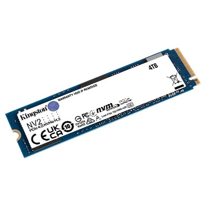Kingston Kingston NV2 4TB M.2 2280 NVMe Internal SSD, Up to 3500MB/s Read / 2800MB/s Write Speed, Gen 4x4 NVMe PCIe Performance, 2.17G Vibration Operating | SNV2S/4000G - product view 3 of 3