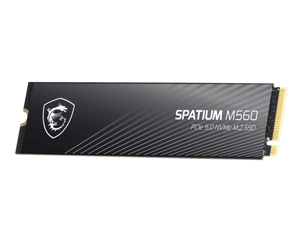 MSI MSI SPATIUM M560 PCIe 5.0 NVMe M.2 M560 2TB Internal SSD, 10,300MB/s Read & 8,700MB/s Write, 3D NAND, Built-in Data Security, Center, 1200TBW - product view 2 of 5