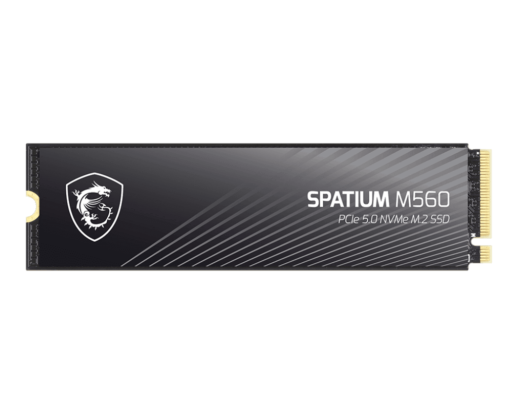 MSI MSI SPATIUM M560 PCIe 5.0 NVMe M.2 M560 2TB Internal SSD, 10,300MB/s Read & 8,700MB/s Write, 3D NAND, Built-in Data Security, Center, 1200TBW - product view 1 of 5