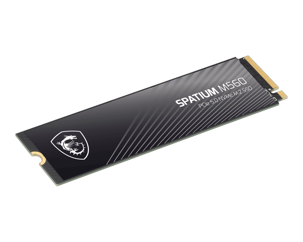 MSI MSI SPATIUM M560 PCIe 5.0 NVMe M.2 M560 2TB Internal SSD, 10,300MB/s Read & 8,700MB/s Write, 3D NAND, Built-in Data Security, Center, 1200TBW - product view 3 of 5