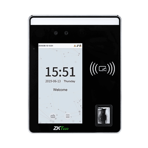 ZKTeco ZKTECO SpeedFace-H5L Linux-Based Hybrid Biometric Access Control & Time & Attendance Terminal, Visible Light Facial Recognition, Face / Fingerprint / Card / Password - product view 3 of 3