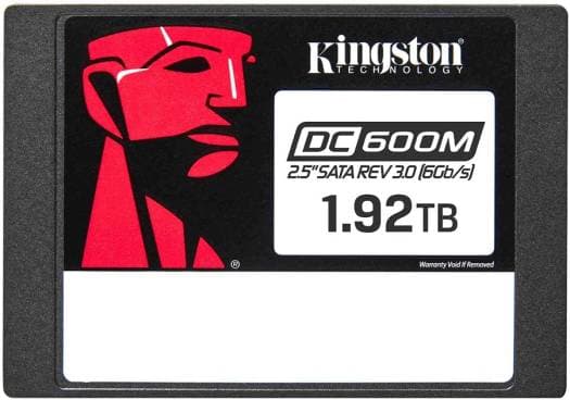 Kingston Kingston DC600M 2.5??? SATA Enterprise SSD, 1.92 TB Capacity, Up to 560MB/s Read & 530MB/s Write, Consistent Latency, IOPS, Reliable QoS, Black | SEDC600M/1920G - product view 1 of 3