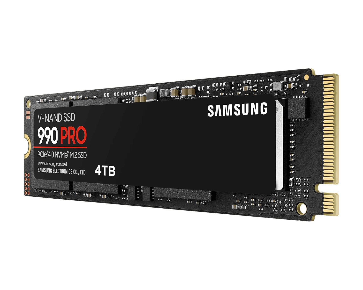 SAMSUNG Samsung 990 PRO 4TB PCIe NVMe 4.0 M.2 Internal Solid State Drive SSD, 4 GB Low Power DDR4 SDRAM Cache, Up to 7,450 MB/s, Write Up to 6,900 MB/s | MZ-V9P4T0 - product view 2 of 4