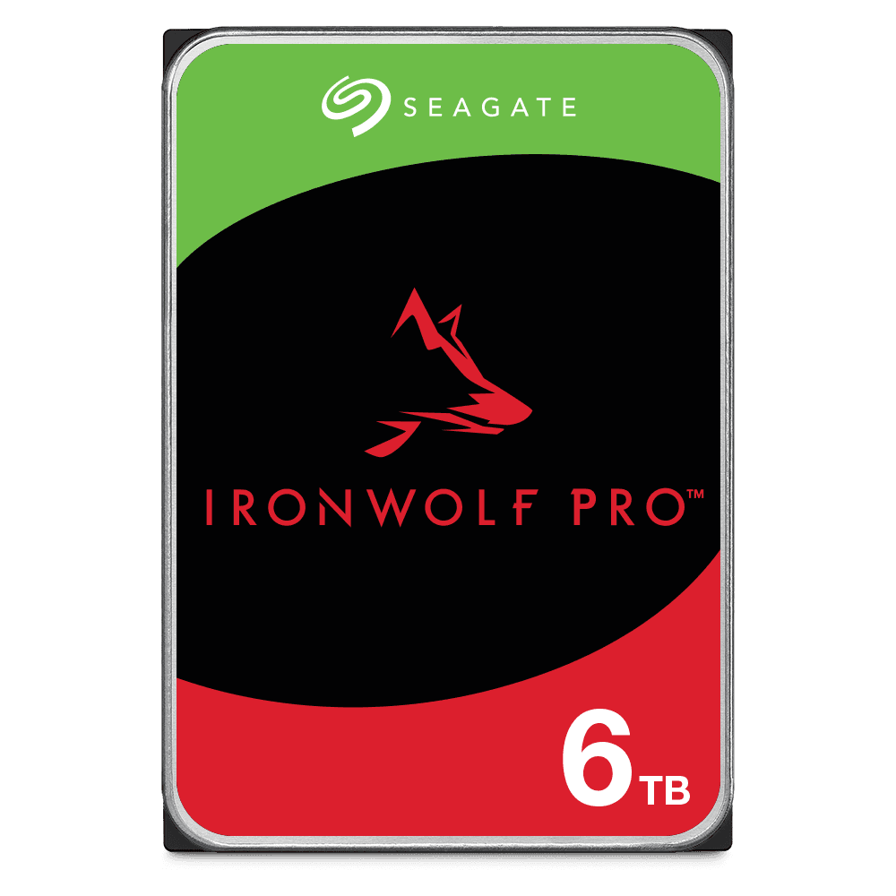 Seagate Seagate 6TB IronWolf Pro NAS Hard Drive (HDD), SATA 6Gb/s, 2000000 hrs MTBF, 256MB Cache (MB), 70/40Gs Shock, Operating 2ms  | ST6000NT001 - product view 2 of 3