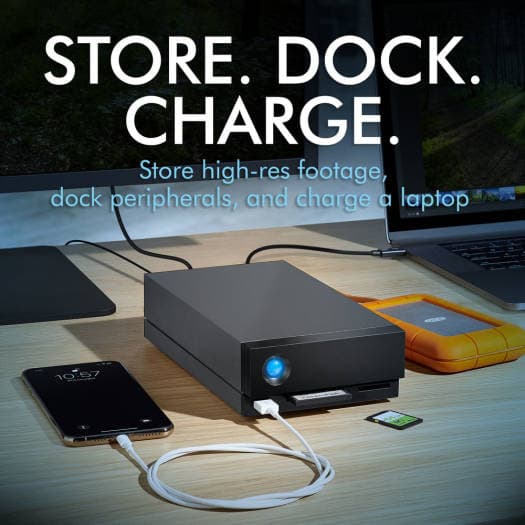 LaCie 1Big Dock 18TB External HDD, 7200 RPM, Up to 280 MB/s Data Transfer Speed, Up to 70W Charging Power, USB / USB 3.0 / Thunderbolt Interface, Windows & Mac Compatible, Black | STHS18000800
