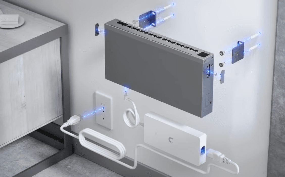 Ubiquiti Unifi Pro Max 16 PoE 16-port, Layer 3 Etherlighting switch, 2.5 GbE, PoE++ output, Versatile Mounting options | USW-Pro-Max-16-PoE (180W) - product view 2 of 4