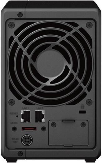 Synology Synology DiskStation DS723+ 2-Bay NAS, 2.6GHz AMD Ryzen R1600 Dual-Core, 2GB DDR4 RAM, 2x 3.5/2.5" Bays | 2 x M.2 2280 Slots, 1x USB-A 3.2, 1x eSATA, 2x Gigabit Ethernet, Black | DS723+ - product view 3 of 6