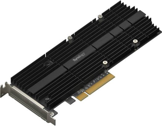 Synology Synology M2D20 M.2 SSD Adapter Card, Dual M.2 2280/22110 Slots, PCIe 3.0 x8 Host Bus Interface, Low Profile and Full Bracket, Create an SSD Cache via PCIe, Black | M2D20 - product view 2 of 5