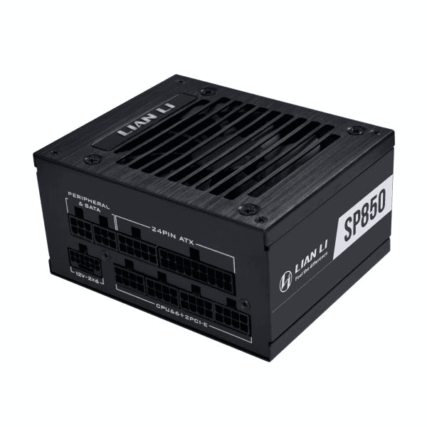 Lian li SP850 V2 Black Fully Modular SFX Power Supply, ATX 3.1 & PCIe 5.0 Ready, Compact 125×100×63.5 mm, 80 Plus Gold, 92mm FDB fan with ZERO RPM | G9P.SP0850G.B000.UK