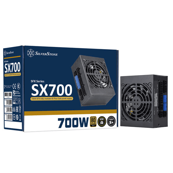 SilverStone SX700-G SFX Fully Modular 700W 80 PLUS Gold Power Supply, Active PFC, Silent FDB Fan, Black | SST-SC700-G