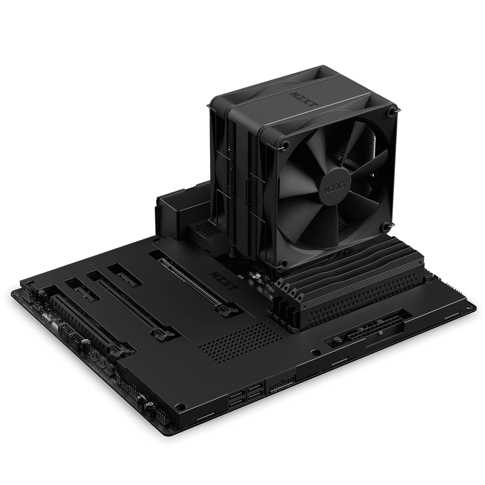NZXT NZXT T120 CPU Air Cooler, 4 Conductive Copper Heat Pipes, 120mm F120 Fan, 27.5dBA Noise, 4-Pin PWM Connector | RC-TN120-B1 - product view 3 of 6