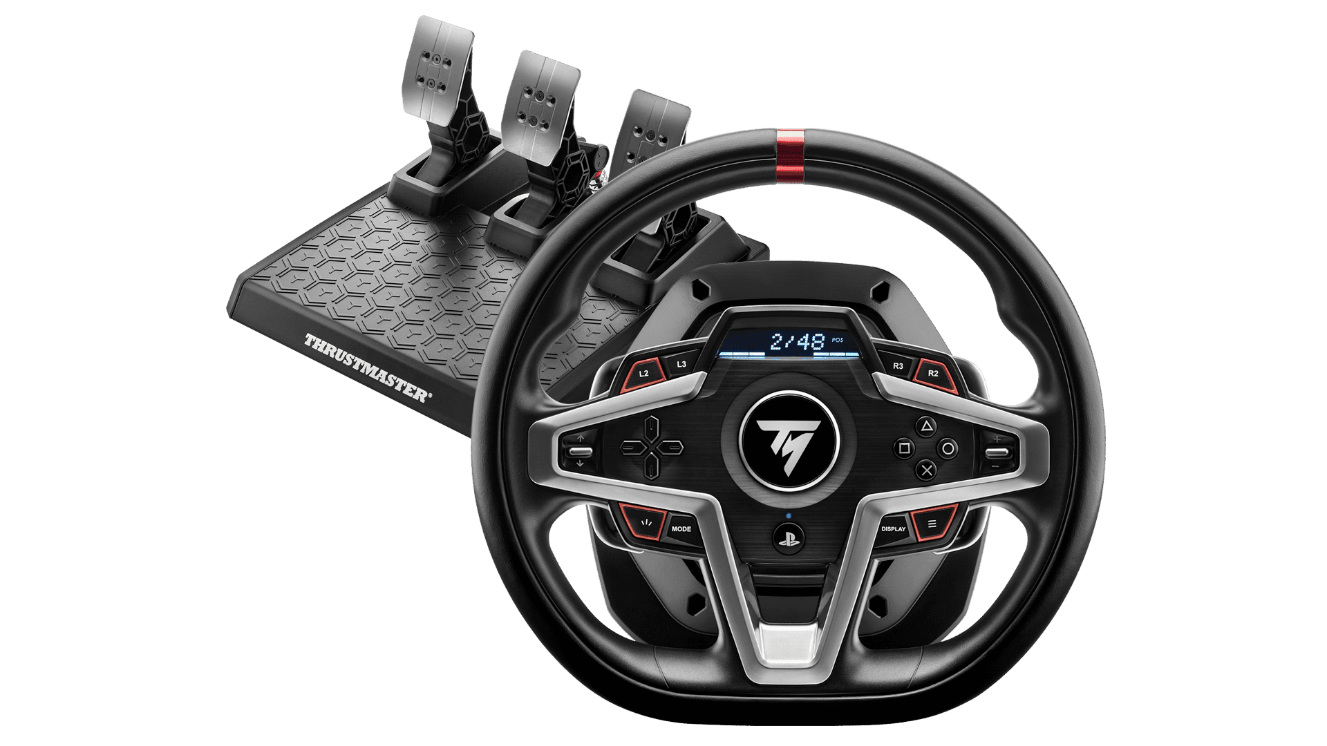 Thrustmaster Thrustmaster T248 Simulated Racing Wheel, T3PM Magnetic Pedal Set, officially licensed for PlayStation 5 & PlayStation 4, PC, H.E.A.R.T Magnetic Technology - product view 2 of 4