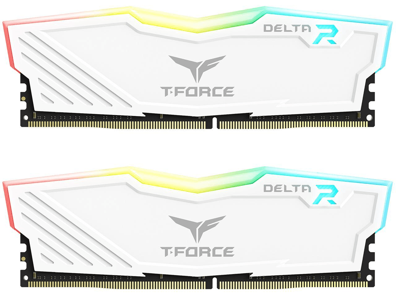 TEAMGROUP  TeamGroup T-FORCE Delta RGB White 32GB (2X16GB) DDR4 3600, Aluminum Heat Spreader, Unbuffered | TF4D432G3600HC18JDC01 - product view 1 of 2