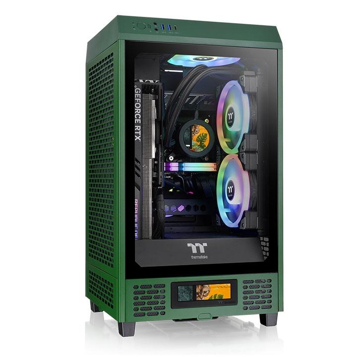 Thermaltake The Tower 200 Mini Computer Case, SPCC+Tempered Glass Material, Supports Up to 280mm Radiator, Up to 4 Fans Support, Removable Dust Filter-Racing Green – Buy Online