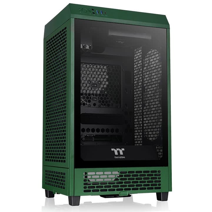 Thermaltake The Tower 200 Mini Computer Case, SPCC+Tempered Glass Material, Supports Up to 280mm Radiator, Up to 4 Fans Support, Removable Dust Filter-Racing Green - product view 3 of 6
