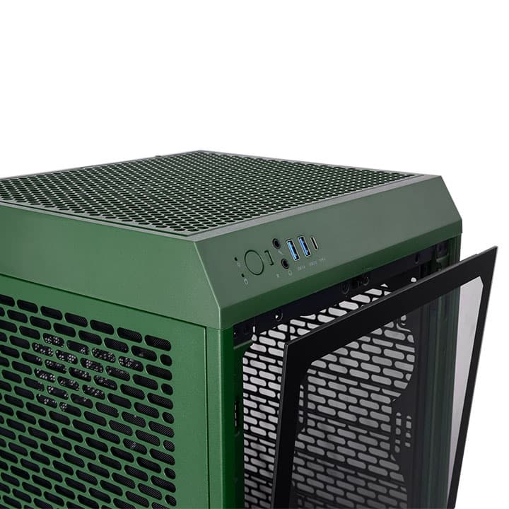 Thermaltake The Tower 200 Mini Computer Case, SPCC+Tempered Glass Material, Supports Up to 280mm Radiator, Up to 4 Fans Support, Removable Dust Filter-Racing Green - product view 2 of 6