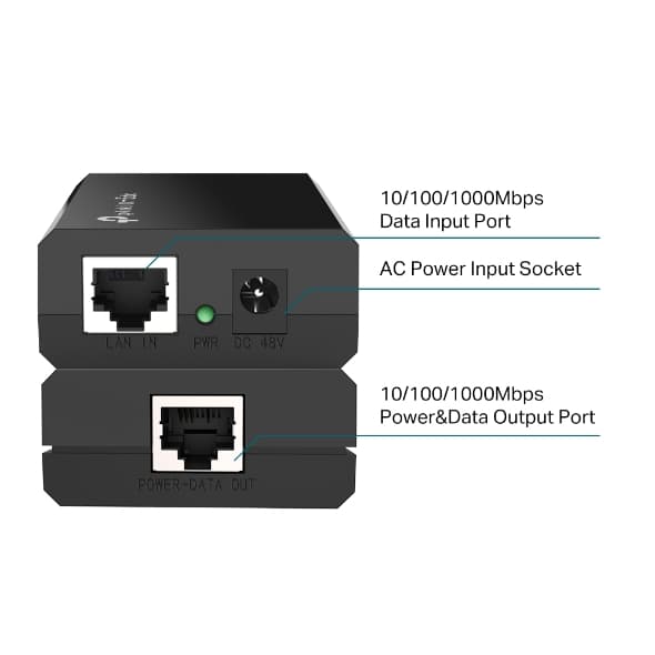 tp-link tp-link POE150S (TL-POE150S) Omada PoE Injector, Gigabit speed support, Plug-and-Play, no configuration required - product view 3 of 3