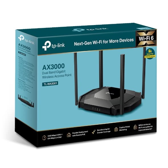 tp-link TL-WA3001 AX3000 Gigabit Wi-Fi 6 Access Point, WiFi 6 Speed for 4K Streaming, Dual Band WiFi