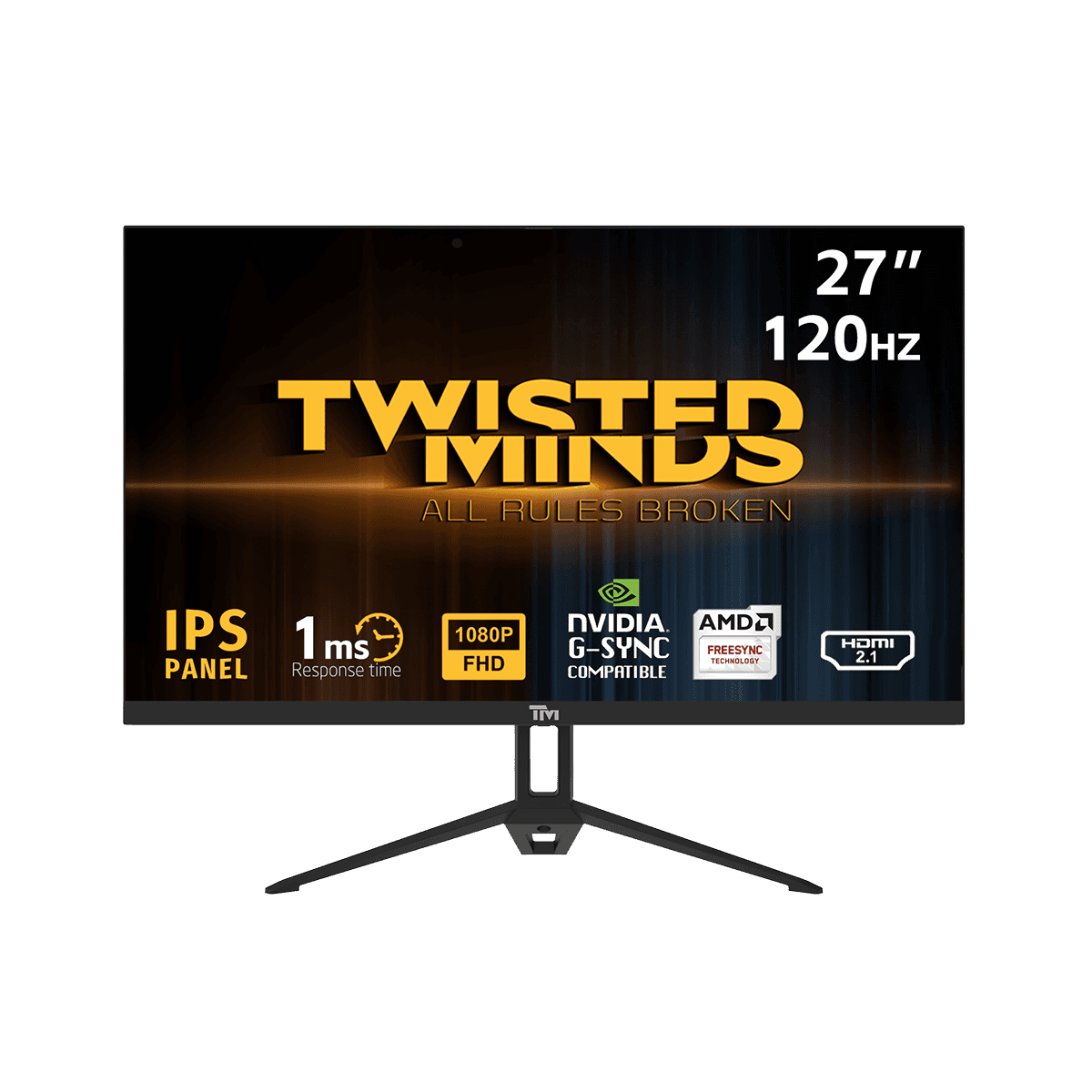Twisted Mind ECO SERIES 27 Inch 120hz, 1MS, Gaming Monitor, FHD, HDMI 2.1 & DP 1.4, Black | TM27FHD120IPS image