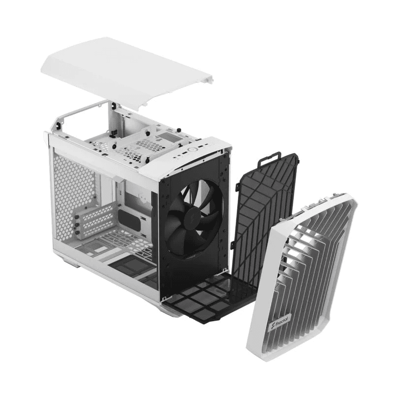Fractal Design FRACTAL Design Torrent Nano Mini-ITX PC Case, 1x Pre Installed Fan 180 PWM Fans, GPU Max 335 Mm, Motherboard Compatibility Upto MITX, 3x Expansion Slots & Drive Mounts, ATX PSU Compatibility, Fixed Cable Straps, White TG Clear Tint | FD-C-TOR1N-03 - product view 1 of 11