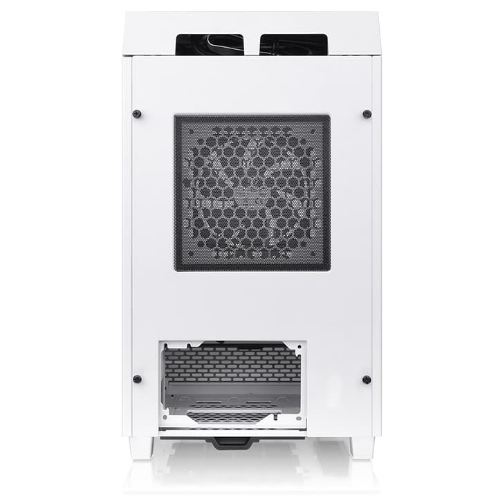 Thermaltake Tower 100 Snow WhiteMini Chassis,  2x Preinstalled 120mm Fans, 462.8 x 266 x 266 mm (H X W X D), Tempered Glass x 3 (4mm thickness), 6.7??? x 6.7??? (Mini ITX) Motherboard Support, USB 3.2 (Gen 2) Type-C x 1, USB 3.0 x 2| CA-1R3-00S6WN-00 - product view 3 of 6