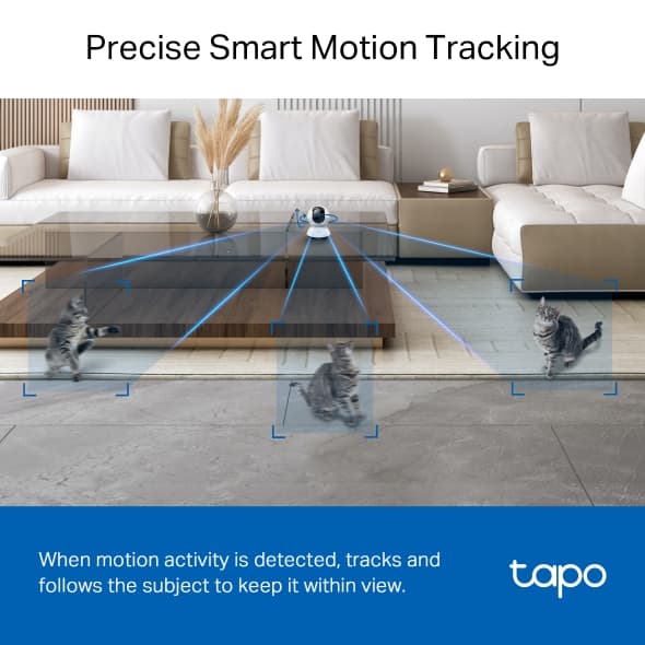 tp-link tp-link Tapo Pan/Tilt AI Home Security Wi-Fi Camera, 2K 4MP QHD, Wide Range of Movement, Enhanced Night Vision, Smart AI Detection and Notifications, Sound and Light Alarm, built-in microphone and speaker, up to 512 GB, Hands-Free Operation | Tapo C220 V1 - product view 3 of 8