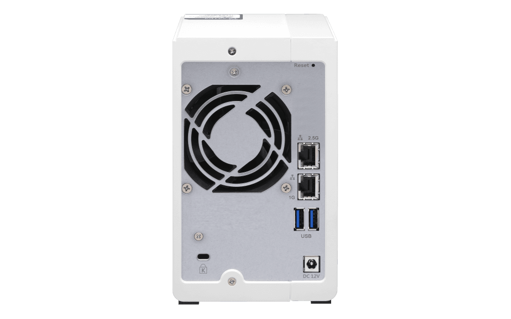 QNAP Qnap TS-231P 2 Bay Personal Cloud NAS with DLNA, mobile apps and Airplay support. ARM Cortex A15 1.7GHz Dual Core, 1GB RAM | TS-231P3-2GB - product view 2 of 6
