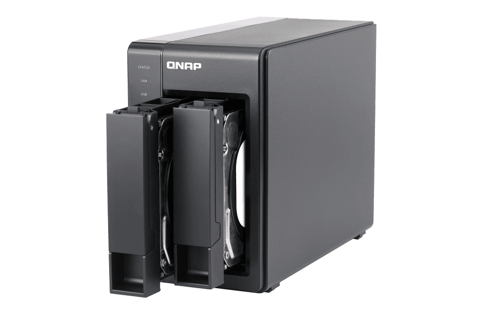 QNAP QNAP 2-Bay NAS, Intel Celeron Quad-Core 2.0GHz (up to 2.42GHz), 2GB DDR3L RAM (Max 8GB), SATA 6Gb/s, 2 x GbE, Hardware Transcoding, HDMI Out With kodi, Remote Control Included UX-800P/500P | TS-251+-2 - product view 1 of 5