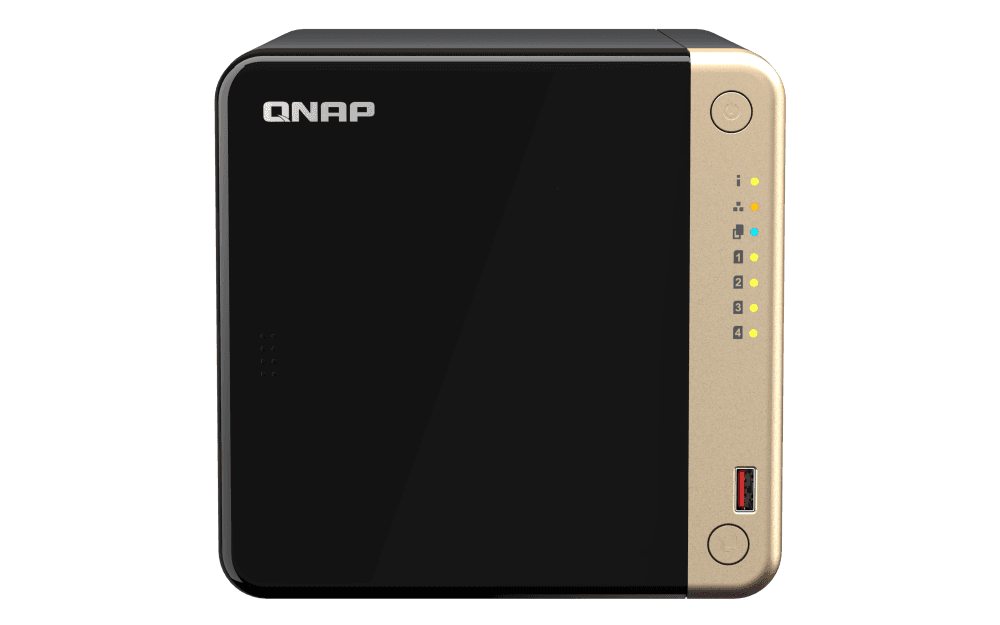 QNAP QNAP TS-464-8G (4 CORE 2.9GHZ, 8GB RAM, 4XSATA, 2X M.2 NVME SLOT, 1XPCIE, 1XHDMI 4K, 2X2.5GBE, 4XUSB) | TS-464-8G - product view 2 of 4